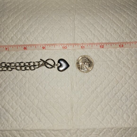 Trendy Women’s Heart Charm Pendant Stainless Steel 18 inch Necklace NWOT - Picture 4 of 7